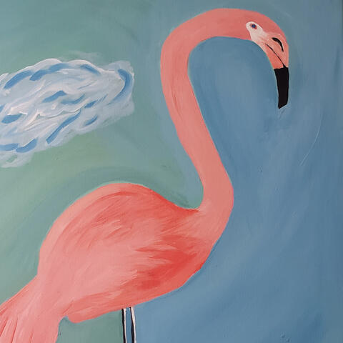 Flamingo: Acrylic painting (sold)
