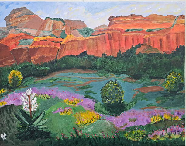 This is an original acrylic painting of Sedona Arizona.